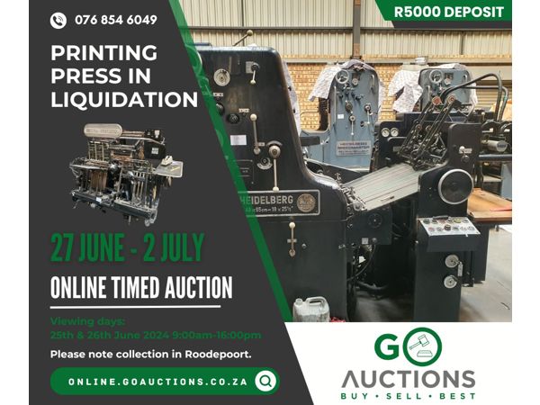 ONLINE PRINTING PRESS IN LIQUIDATION AUCTION